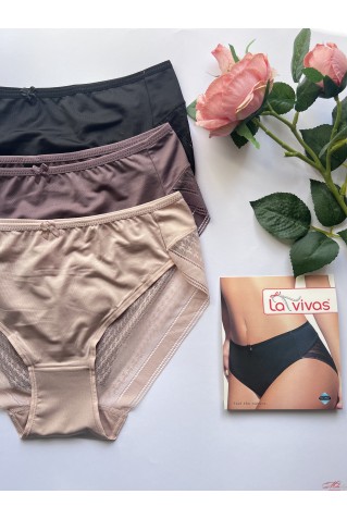 Ультратонкі трусики сліпи із закритою мереживною попою La Vivas 10166